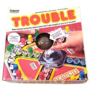Vintage 1977 Trouble Board Game - Gabriel Pop-O-Matic - COMPLETE - GOOD